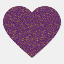 Pourpre et motif de vigne d'or adhésif