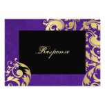 Pourpre et réponse florale RSVP de mariage de miro Invitations