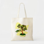 Pourpre fleurissant de bonsaïs avec l'arrière - pl sacs en toile