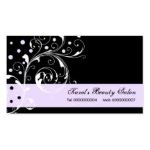 Pourpre lilas de rouleau de salon de beauté de noi cartes de visite personnelles