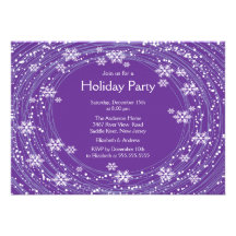Pourpre moderne de fête de vacances de flocons de  invitation personnalisable