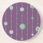 Pourpre personnalisable de rétros cercles verts gé dessous de verres