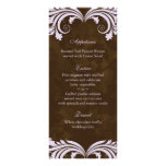 Pourpre rose de Brown d'antiquité florale de carte Motif Pour Double Carte