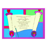 Pourpre rose de Torah d'hébreu d'invitation de bat