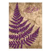 Pourpre vintage de fougère élégante de faire-part  invitations