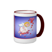 Pousses de cupidon pour le coeur mugs à café