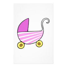 Poussette de bébé de fille papier à lettre personnalisé