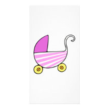 Poussette de bébé de fille photocarte customisée