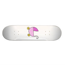 Poussette de bébé de fille skateboards