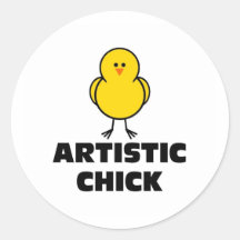 Poussin artistique autocollants