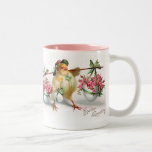 Poussin et fleurs de Pâques Tasse À Café