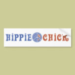 Poussin hippie avec le signe de paix autocollants pour voiture