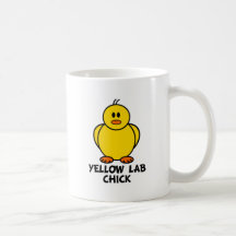 Poussin jaune de laboratoire tasse à café