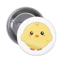 Poussin jaune mignon badge