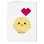 Poussin jaune mignon carte de vœux
