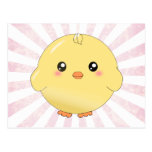 Poussin jaune mignon carte postale