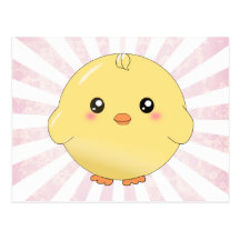 Poussin jaune mignon carte postale