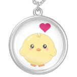 Poussin jaune mignon collier