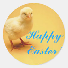 Poussin jaune mignon Joyeuses Pâques de bébé ! Autocollants