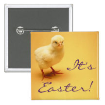 Poussin jaune mignon Joyeuses Pâques de bébé ! Badge Avec Épingle
