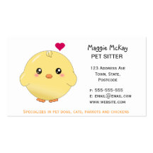 Poussin jaune mignon modèle de carte de visite