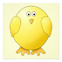 Poussin jaune mignon. Petit oiseau Cartons D'invitation