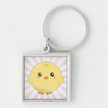 Poussin jaune mignon porte-clefs