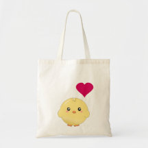 Poussin jaune mignon sacs fourre-tout