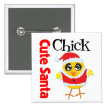 Poussin mignon de Père Noël Badges