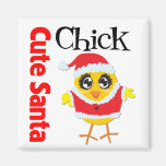 Poussin mignon de Père Noël Magnets Pour Réfrigérateur