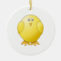 Poussin mignon. Petit oiseau jaune Décorations De Noël