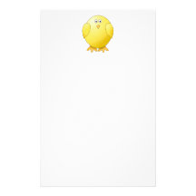 Poussin mignon. Petit oiseau jaune Papier À Lettre Customisable