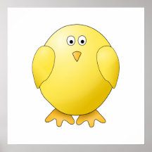 Poussin mignon. Petit oiseau jaune Posters