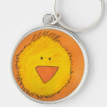 Poussin peint - orange porte-clé