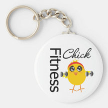 Poussin sportif mignon de forme physique porte-clef