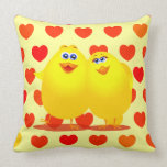 Poussins dans l'amour, coussin