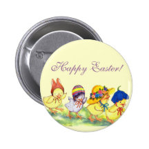 Poussins de Pâques dans des chapeaux - Joyeuses Pâ Pin's