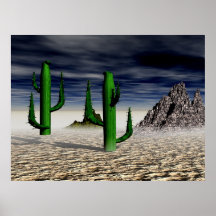 Prarie Cactii Poster