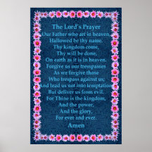 Prayer de seigneur dans un cadre de cactus de pelo affiche