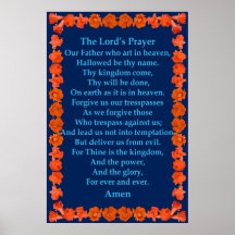 Prayer de seigneur dans un cadre de grenade posters