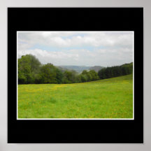 Pré vert. Paysage de campagne Affiche