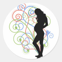 Pregnant/Femme enceinte swirlies Autocollant