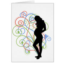 Pregnant/Femme enceinte swirlies Cartes De Vœux