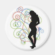 Pregnant/Femme enceinte swirlies Aimant Pour Réfrigérateur