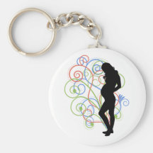 Pregnant/Femme enceinte swirlies Porte-clefs