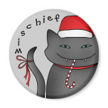 Préjudice gris mauvais de minou de Noël magnets