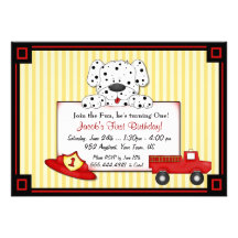 Premier anniversaire de petit pompier invitations
