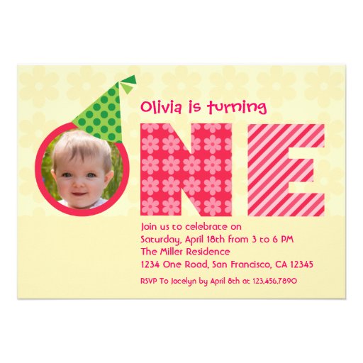 Premier anniversaire "une" invitation de photo