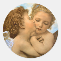 Premier baiser par Bouguereau, anges victoriens vi Autocollants