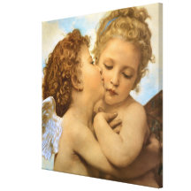 Premier baiser par Bouguereau, anges victoriens vi Toile Tendue